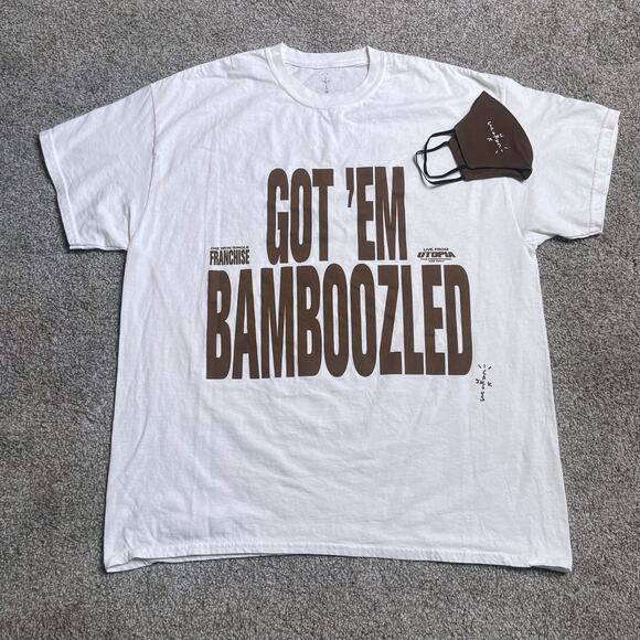 Cactus Jack T-Shirt By Travis Scott Got Em Bamboozled Promo Shirt & face mask OS - Picture 1 of 7